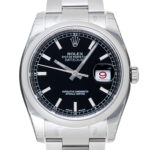 ロレックス デイトジャスト ブラック 新品 (ROLEX Datejust)/ Ref.116200 メンズ