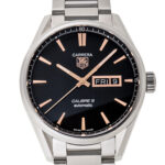 タグ・ホイヤー カレラ キャリバー5 デイデイト ブラック 新品 (TAG Heuer Carrera Calibre5 Day-Date)/ Ref.WAR201C.BA0723 メンズ