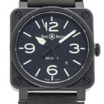 ベル＆ロス BR03-92 ナイトラム ブラック 新品 (Bell&Ross BR03-92 Nightlum)/ Ref.BR0392-BL3-CE/SCA メンズ
