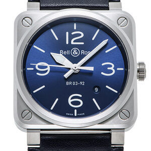 ベル＆ロス BR03-92 ブルースチール ブルー 新品 (Bell&Ross BR03-92 Blue Steel)/ Ref.BR0392-BLU-ST/SCA メンズ