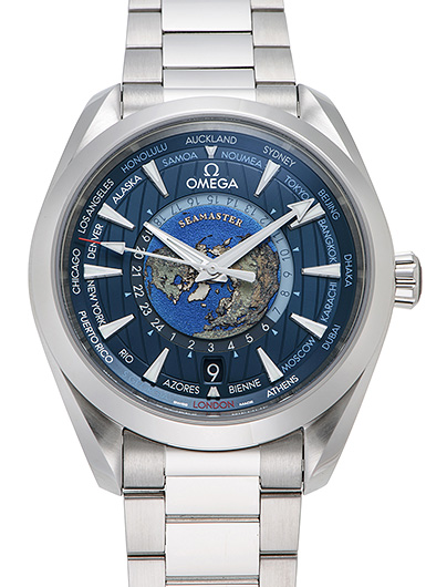 オメガ シーマスター アクアテラ GMT ワールドタイマー マスター ブルー 新品 (OMEGA Seamaster Aqua Terra GMT World Timer Master)/ Ref.220.10.43.22.03.001 メンズ