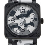 ベル&ロス BR03-92 ホワイト カモ ホワイト/グレー/ブラック 新品 (Bell&Ross BR03-92 Whtie Camo)/ Ref.BR0392-CG-CE/SCA メンズ