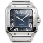 カルティエ サントス ドゥ カルティエ ウォッチ LM ブルー 中古 (CARTIER Santos De Cartier LM)/ Ref.WSSA0030 メンズ