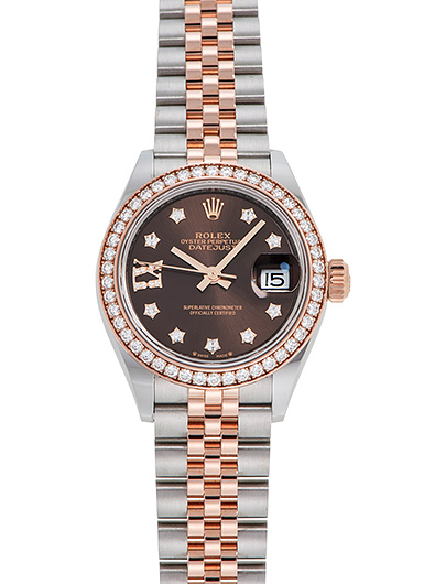 ロレックス デイトジャスト 28 ブラウン 未使用品 (ROLEX Datejust 28)/ Ref.279381RBR レディース