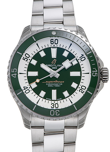 ブライトリング スーパーオーシャン オートマティック44 グリーン 新品 (BREITLING Super Ocean Automatic44)/ Ref.A17376A31L1A1 メンズ