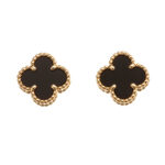 ヴァンクリーフ&アーペル スウィート アルハンブラ ピアス J イエローゴールド/ブラック 中古 (Van Cleef&Arpels Sweet Alhambra Pierce)/ Ref.VCARA44900 レディース